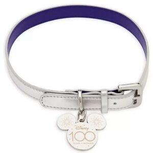 Disney Parks DISNEY100 Dog Collar Large Length Silver/Purple
